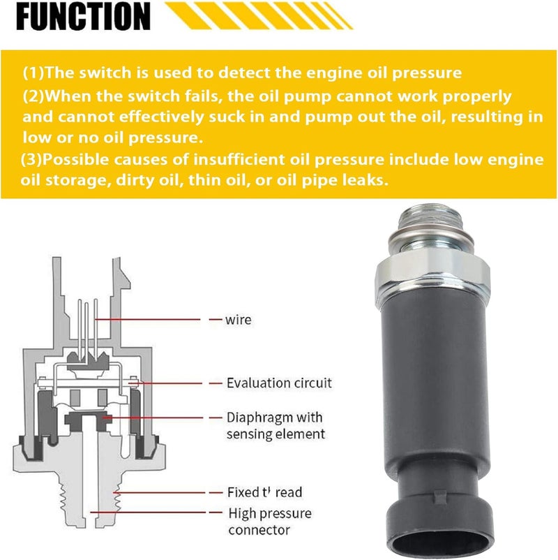 GROBARPART Engine Oil Pressure Sensor Switch Compatible with Chevy Camaro Tahoe Avalanche Suburban Silverado 1500 2500 3500 Compatible with GMC Sierra 1500 2500 3500 Yukon 1999-2002 Replacement for 19244505 - Image 4
